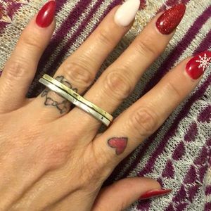 Multicolor brass knuckle ring set